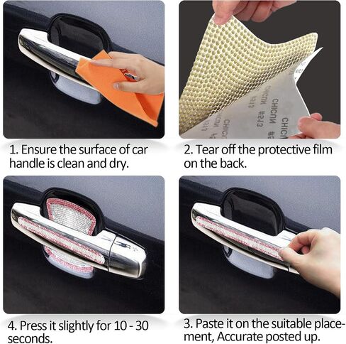 Car Door Handle Scratch Protector Bling Door Handle Sticker for Car, Car Door Handle Decor Bling Car Accessories for Women in Saudi Arabia