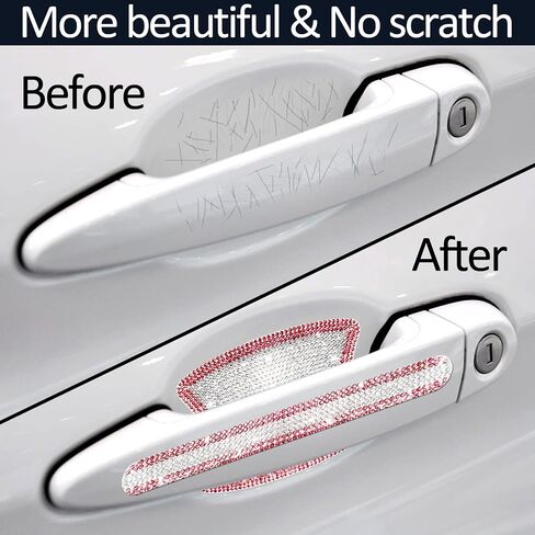 Car Door Handle Scratch Protector Bling Door Handle Sticker for Car, Car Door Handle Decor Bling Car Accessories for Women in Saudi Arabia