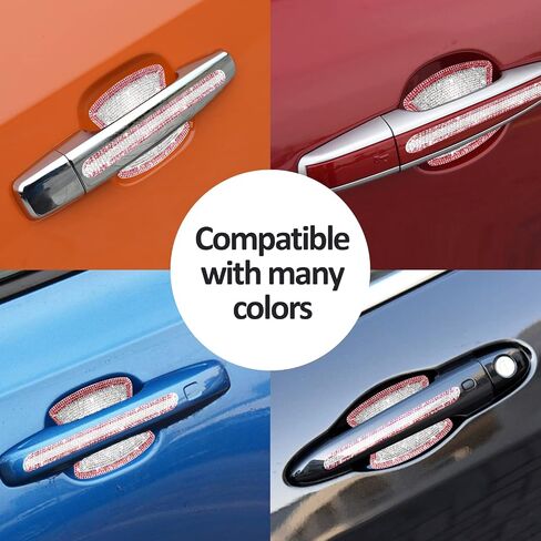 Car Door Handle Scratch Protector Bling Door Handle Sticker for Car, Car Door Handle Decor Bling Car Accessories for Women in Saudi Arabia