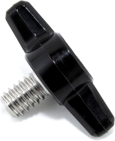 1/4"-20 x 3/8" Thumb Screw Stainless Steel - Black Tee Wing Plastic Knob - Standard/Coarse Thread Thumbscrew - Length: 0.375" - Proudly Built in USA - Package of (10) in Saudi Arabia
