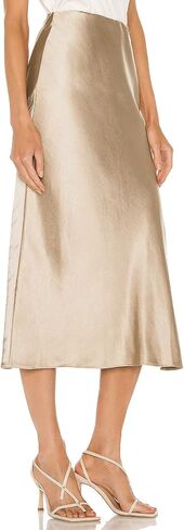 Womens Satin Silk Maxi Skirts Drawstring Flared Casual A-Line Long Skirt for Women in Saudi Arabia