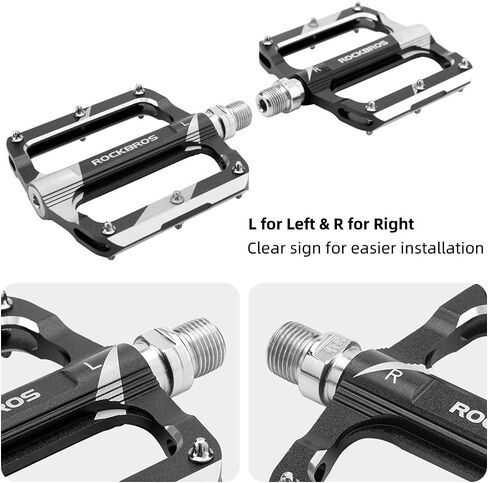 Rock BROS Mountain Bike Pedals Flat Bicycle MTB Pedals 9/16 Lightweight Road Bike Pedals Carbon Fiber Sealed Bearing Alloy Flat Pedals 1 Pair in Saudi Arabia