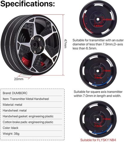 RC Transmitter Metal Steering Wheel Remote Control Handwheel Parts Universal Replacement Accessory for DUMBORC DDF-350 Radiolink Flysky Transmitter in Kuwait