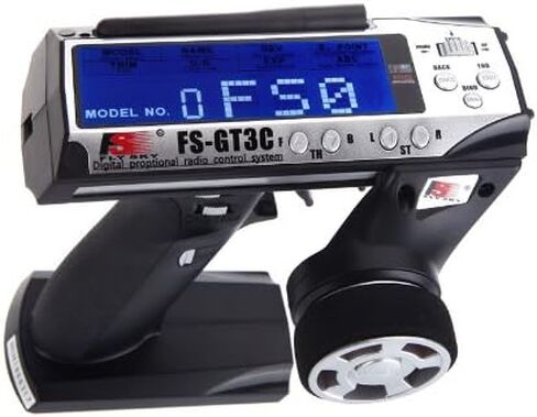 RC Transmitter and Receiver,FS-GT3C 2.4Ghz 3CH Remote Controller LCD Transmitter w/FS-GR3E Receiver for RC Car Boat in Saudi Arabia