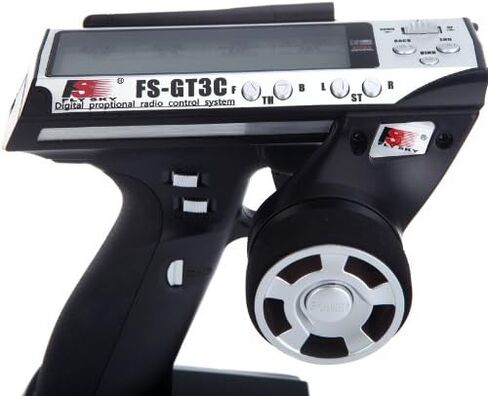 RC Transmitter and Receiver,FS-GT3C 2.4Ghz 3CH Remote Controller LCD Transmitter w/FS-GR3E Receiver for RC Car Boat in Saudi Arabia