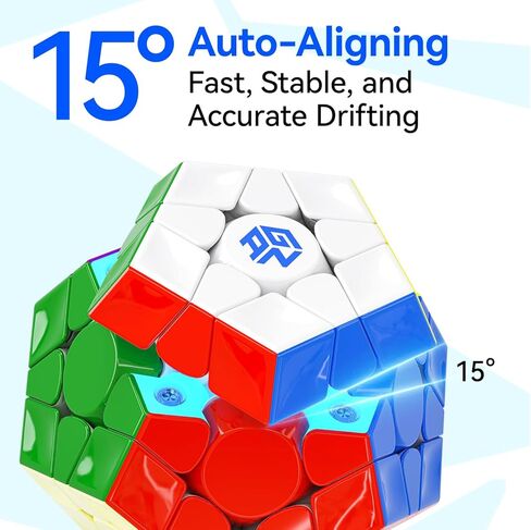 CuberShop GAN Megaminx V2 MagLev، مكعب السرعة المغناطيسي Premium GAN Pentagonal 2024 160 مغناطيس، المكعب السحري لنظام MagLev Pro System (GAN Mega MagLev مطلي بالأشعة فوق البنفسجية لامع، الجانب السفلي الأسود) in Kuwait