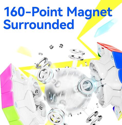 CuberShop GAN Megaminx V2 MagLev، مكعب السرعة المغناطيسي Premium GAN Pentagonal 2024 160 مغناطيس، المكعب السحري لنظام MagLev Pro System (GAN Mega MagLev مطلي بالأشعة فوق البنفسجية لامع، الجانب السفلي الأسود) in Kuwait
