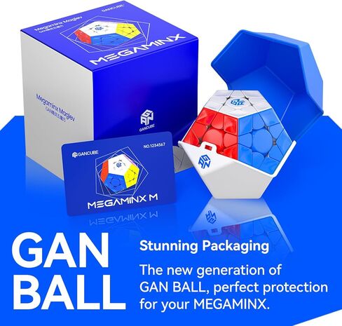 CuberShop GAN Megaminx V2 MagLev، مكعب السرعة المغناطيسي Premium GAN Pentagonal 2024 160 مغناطيس، المكعب السحري لنظام MagLev Pro System (GAN Mega MagLev مطلي بالأشعة فوق البنفسجية لامع، الجانب السفلي الأسود) in Kuwait