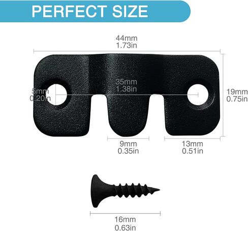 20PCS 1.69 x 0.75 inch Black Flush Mount Bracket Stainless Steel Interlock Hanging Buckle Z Clips Headboard Wall Mounting Brackets French Cleat Picture Hanger Heavy Duty with 40PCS Screws in Saudi Arabia