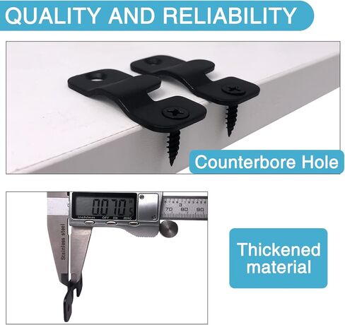 20PCS 1.69 x 0.75 inch Black Flush Mount Bracket Stainless Steel Interlock Hanging Buckle Z Clips Headboard Wall Mounting Brackets French Cleat Picture Hanger Heavy Duty with 40PCS Screws in Saudi Arabia