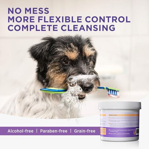 مناديل تنظيف أسنان أوسع للكلاب والقطط، تزيل رائحة الفم الكريهة عن طريق إزالة البلاك وتراكم الجير، فرشاة أسنان بإصبع الكلب بدون شطف، للتنظيف اللطيف والعناية باللثة للحيوانات الأليفة، 50 قطعة in Kuwait