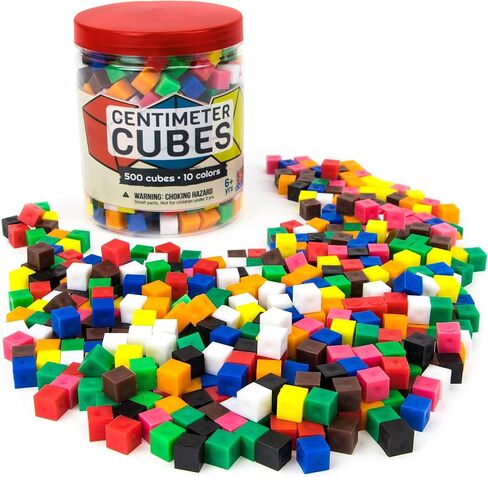 Set of 500 Centimeter Cubes with Storage Container - Mathematics Learning Tool & Educational Teacher Resource for Sorting, Measuring, Counting, & Base-10 Units by Pint-Size Scholars in Saudi Arabia
