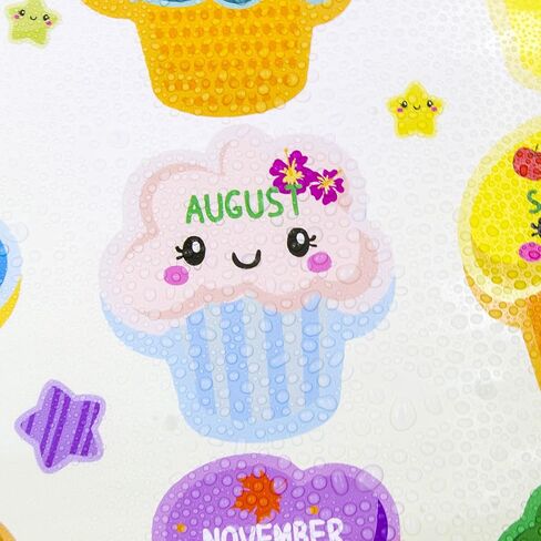 FANCY LAND Cupcake Happy Birthday Poster Chart 2PCS 17" x 22" Cupcake Birthday Poster Monthly Birthday Chart Class Birthday Decoration in Saudi Arabia