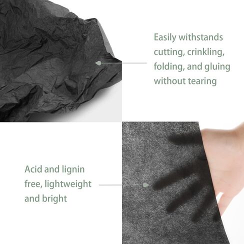 115 Sheets 20 x 30 Inch Acid-Free Tissue Paper for Storage, Black Tissue Paper for Gift Bags, Archival Tissue Paper for Textiles, Clothing Storage in Saudi Arabia