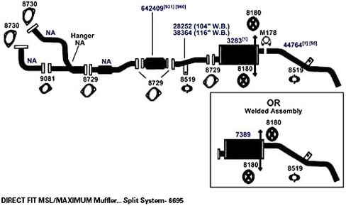 منتجات العادم AP 44764 ماسورة العادم in Saudi Arabia