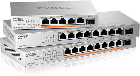Zyxel 5-Port PoE 2.5G Multi-Gig Unmanaged Switch @ 70W with 4 x PoE++(60W) | 1 x 10G SFP+ | Desktop or Wall Mount [XMG-105HP] in Saudi Arabia