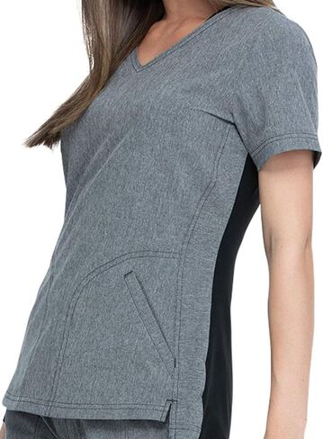 Elle Women Scrubs Top V-Neck EL604، M، Heather Gray in Kuwait