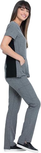 Elle Women Scrubs Top V-Neck EL604، M، Heather Gray in Kuwait