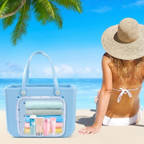 3+1 أكياس شفافة متوافقة مع حقيبة Bogg، ملحقات ملحقة متوافقة مع حقائب Bogg مقاس XL مع محفظة للهاتف الخلوي، سحاب مصمم متوافق مع منظم Bogg، مساحة تخزين مقسمة للسفر in Kuwait