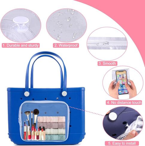 3+1 أكياس شفافة متوافقة مع حقيبة Bogg، ملحقات ملحقة متوافقة مع حقائب Bogg مقاس XL مع محفظة للهاتف الخلوي، سحاب مصمم متوافق مع منظم Bogg، مساحة تخزين مقسمة للسفر in Kuwait