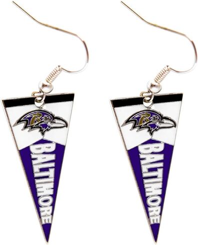 aminco NFL womens NFL Sports Team Pennant Dangle Charm Earring Set in Saudi Arabia
