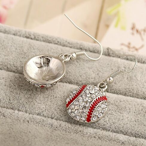 Baseball Earrings for Women 3D Baseball Drop Earring Baseball Bat Dangle Earrings Baseball Jewelry Sports Fans Players Jewelry Baseball Gifts for Girls in Saudi Arabia