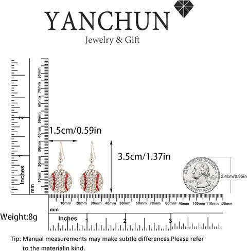 Baseball Earrings for Women 3D Baseball Drop Earring Baseball Bat Dangle Earrings Baseball Jewelry Sports Fans Players Jewelry Baseball Gifts for Girls in Saudi Arabia
