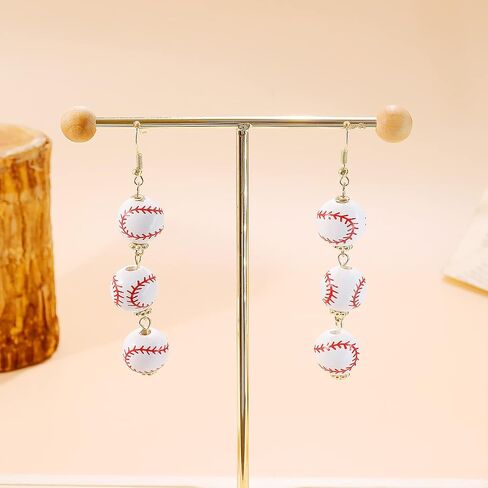 Baseball Earrings for Women 3D Baseball Drop Earring Baseball Bat Dangle Earrings Baseball Jewelry Sports Fans Players Jewelry Baseball Gifts for Girls in Saudi Arabia