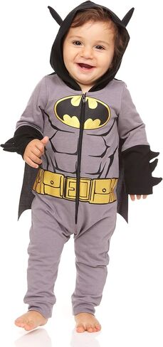 DC Comics Baby Boys Superhero Costume – Zip Up Bodysuit with Cape - Baby Superman Costume and Baby Batman Costume in Saudi Arabia