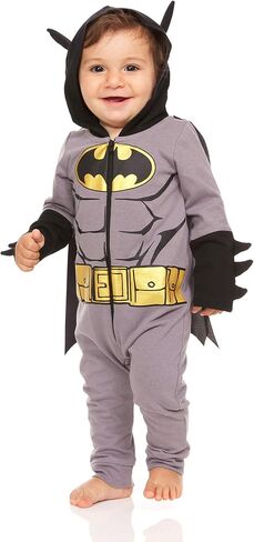 DC Comics Baby Boys Superhero Costume – Zip Up Bodysuit with Cape - Baby Superman Costume and Baby Batman Costume in Saudi Arabia
