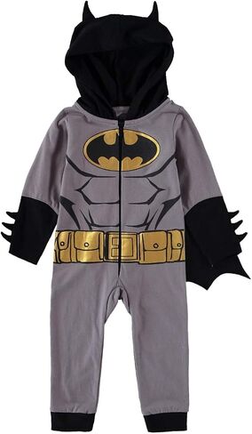 DC Comics Baby Boys Superhero Costume – Zip Up Bodysuit with Cape - Baby Superman Costume and Baby Batman Costume in Saudi Arabia