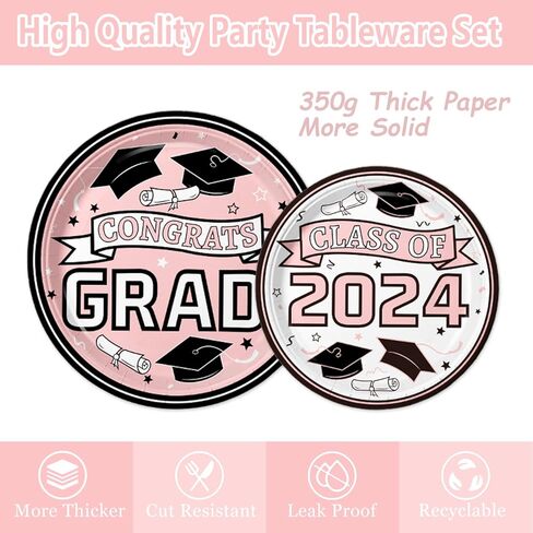 لوازم حفلات التخرج، مجموعة أدوات مائدة حفلات التخرج، أطباق ورقية للاستعمال مرة واحدة، مناديل وأكواب، لافتة مفرش المائدة لعام 2024، ديكورات حفلات التخرج المارونية، خدمة 25 in Kuwait
