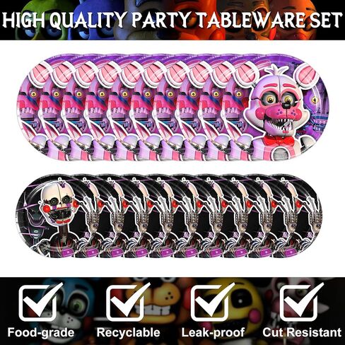 90pcs Kids Birthday Party Decorations Tableware Sets With 30pcs 9'' Paper Plates, 30pcs 7'' Paper Plates & 30pcs Napkins for Themed Party Supplies in Saudi Arabia