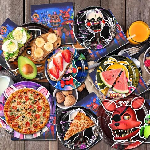 90pcs Kids Birthday Party Decorations Tableware Sets With 30pcs 9'' Paper Plates, 30pcs 7'' Paper Plates & 30pcs Napkins for Themed Party Supplies in Saudi Arabia