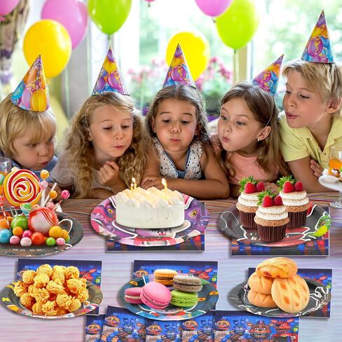 90pcs Kids Birthday Party Decorations Tableware Sets With 30pcs 9'' Paper Plates, 30pcs 7'' Paper Plates & 30pcs Napkins for Themed Party Supplies in Saudi Arabia