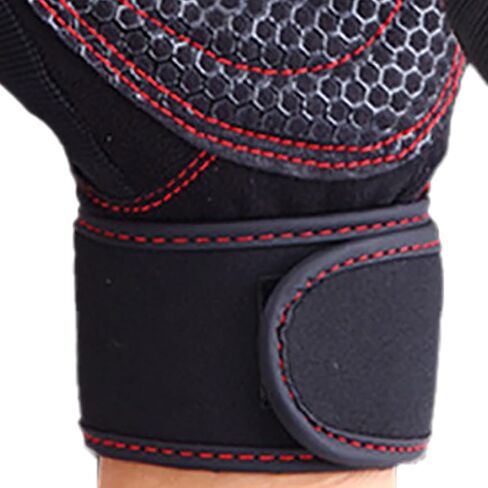 Workout Gloves for Men and Women, Fitness Gloves Prevent Slip Breathable Fingerless Men Women Workout Gloves with Wrist Wrap for Weightlifting,Cycling, Exercise, Training, Gym, Red in Saudi Arabia