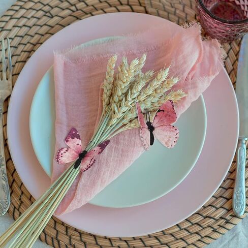 Daelyn 3D Butterfly Wall Decoration DIY Crafts Butterfly Decoration Suitable for Home Flower Arrangement Wedding Party Birthday Present 12pcs 2 Sizes (Pink Large) in Saudi Arabia