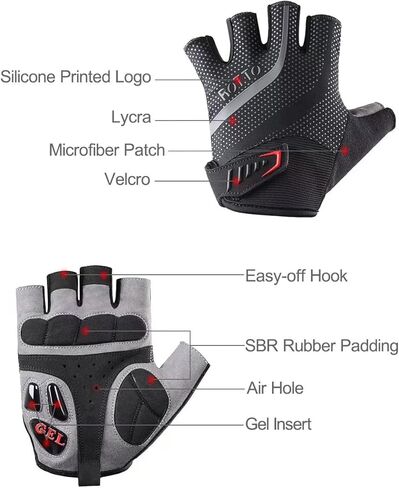 ROTTO Cycling Gloves Half Finger Bike Gloves Summer for Men Women with Gel Padded in Saudi Arabia