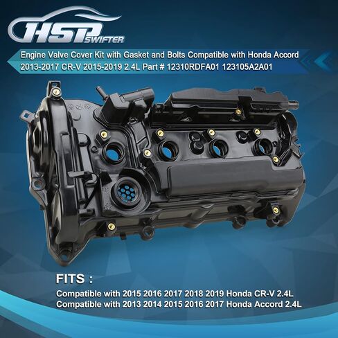 Engine Valve Cover Kit with Gasket and Bolts Compatible with Honda Accord 2013-2017 CR-V 2015-2019 2.4L Part # 12310RDFA01 123105A2A01 in Saudi Arabia