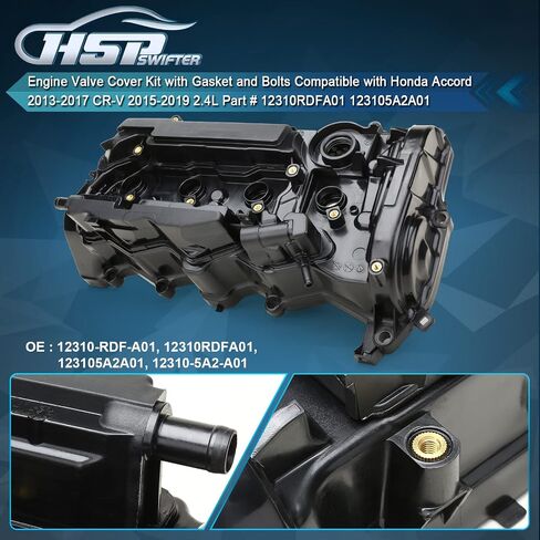 Engine Valve Cover Kit with Gasket and Bolts Compatible with Honda Accord 2013-2017 CR-V 2015-2019 2.4L Part # 12310RDFA01 123105A2A01 in Saudi Arabia