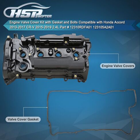 Engine Valve Cover Kit with Gasket and Bolts Compatible with Honda Accord 2013-2017 CR-V 2015-2019 2.4L Part # 12310RDFA01 123105A2A01 in Saudi Arabia