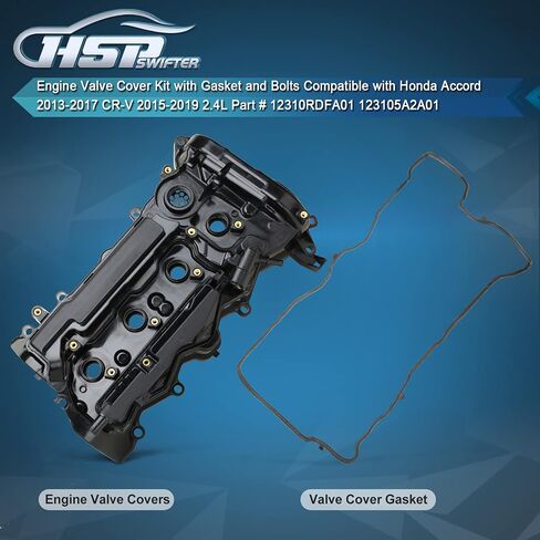 Engine Valve Cover Kit with Gasket and Bolts Compatible with Honda Accord 2013-2017 CR-V 2015-2019 2.4L Part # 12310RDFA01 123105A2A01 in Saudi Arabia