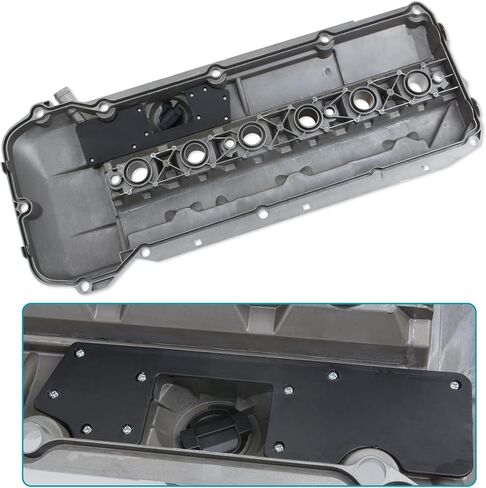 Aluminum Valve Cover Kit with Gasket, Bolts, Oil Cap, Spark Plug Tube Seals, Compatible with BMW E46 E39 E60 E83 E53 X5 X3 325CI 325I 325XI 330CI 330XI 525I 530I 330i Z4 OE 11127512839 11-12-7-512-839 in Saudi Arabia