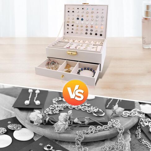 Jewelry Box Organizer for Women, Stud Earring Organizer Jewelry Storage for Ladies Girls Stylish Jewelry Boxes & Organizers in Saudi Arabia