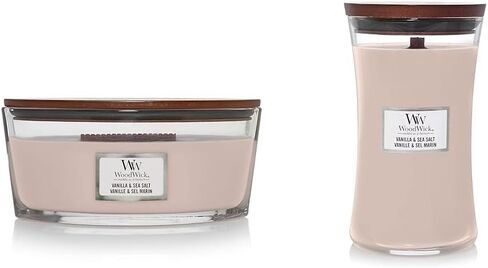 شمعة وودويك إليبس المعطرة، بالفانيليا وملح البحر، 16 أونصة | مدة حرق تصل إلى 50 ساعة in Kuwait