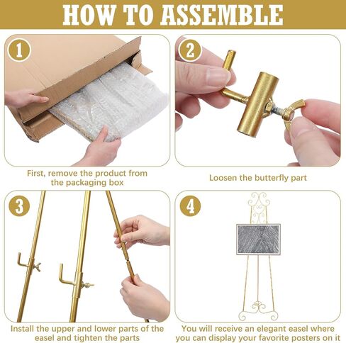 2 Pcs 17 x 15 x 57 Inch Art Painting Display Easel Stand Floor Metal Tripod Artist Easel Adjustable Easels for Painting with Chain Support for Wedding Welcome Drawing Coffee Shop Exhibition in Saudi Arabia