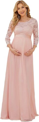 Ever-Pretty Women's 3/4 Sleeve A-line Lace Embroidery Chiffon Maternity Party Dress 20797 in Saudi Arabia