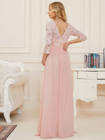 Ever-Pretty Women's 3/4 Sleeve A-line Lace Embroidery Chiffon Maternity Party Dress 20797 in Saudi Arabia