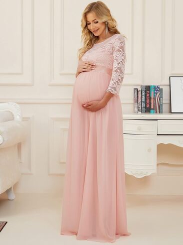 Ever-Pretty Women's 3/4 Sleeve A-line Lace Embroidery Chiffon Maternity Party Dress 20797 in Saudi Arabia