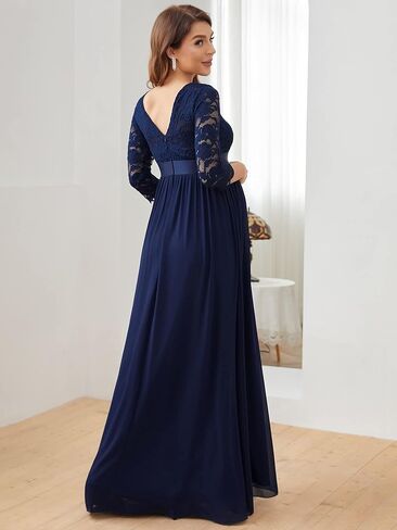 Ever-Pretty Women's 3/4 Sleeve A-line Lace Embroidery Chiffon Maternity Party Dress 20797 in Saudi Arabia